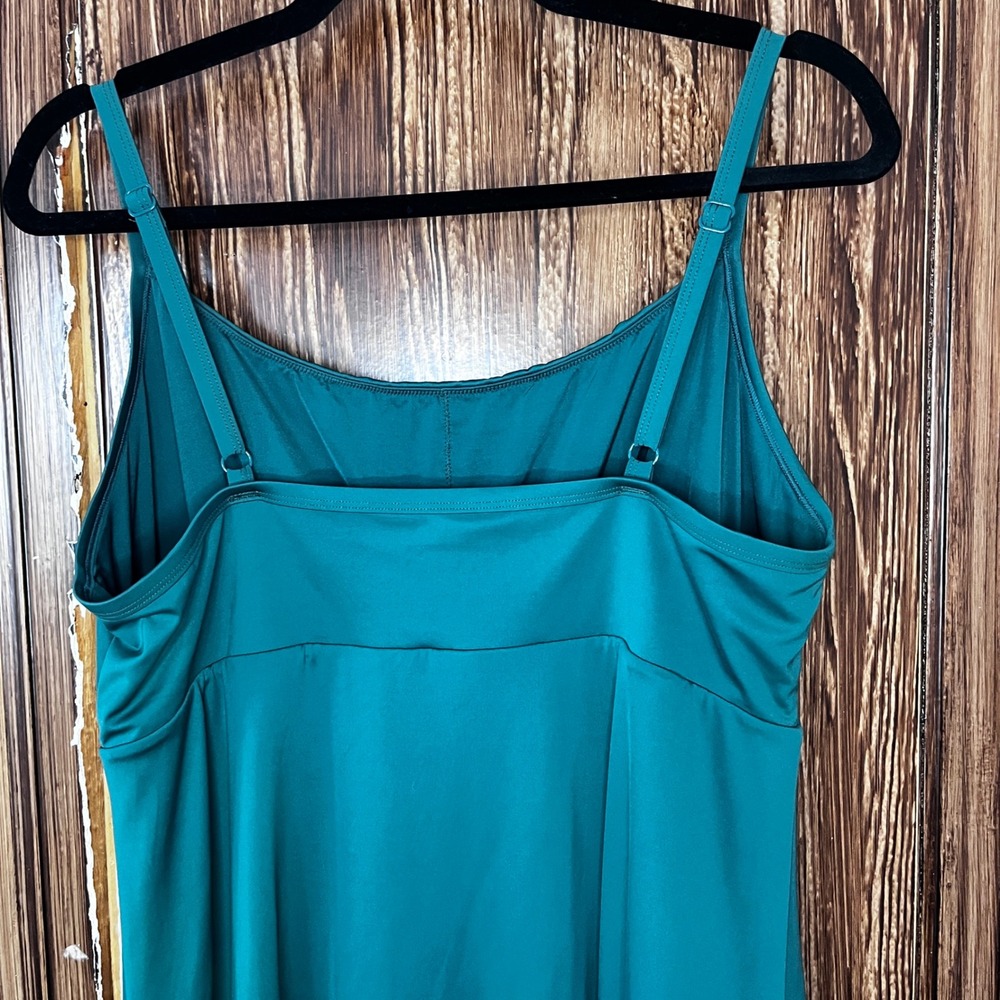 Popilush Built-In Shapewear Maxi Dress Emerald Green 3XL Adjustable Straps Jewel - Picture 2 of 13